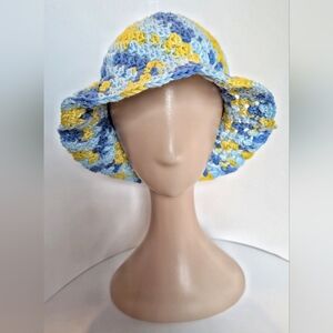 NEW, Crochet sunny bucket hat, 100% cotton, handmade